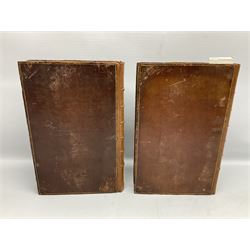 Nisbet Alexander: A System of Heraldry Speculative and Practical with the True Art of Blazon According to the Most approved Heralds in Europe[...], R. Fleming, Edinburgh, 1722, 1742, 2 vols, engraved plates, full calf binding re-backed using original boards 
