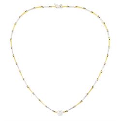 18ct gold diamond necklace, single round brilliant cut diamond of approx 0.15 carat, bezel...