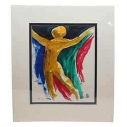 Laki Senanayake (Sri Lankan 1937-2021): 'Nude and Curtain', acrylic  on card signed and dated April 2006, 32cm x 26cm (unframed)
Notes: Internationally renowned Sri Lankan artist (painter and sculptor)
Provenance: Acquired from the artist from his studio at Diyabubula Watta, Kalundewa Road, Dambulla - Sri Lanka. The artist was a close friend of the vendor who over time acquired a large number of works.