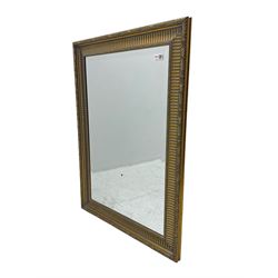 Rectangular gilt frame wall mirror, bevelled plate