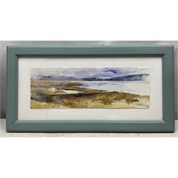 Peter Michael Hicks (Yorkshire 1937-): Landscapes, pair watercolours signed in pencil 13cm x 38cm (2)