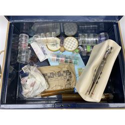 Modern Decoupage hat box with guilt detail together with a decoupage jug and box, hatbox H24cm