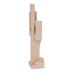 Abrstact stone sculpture, of geometric shapes with a central circular gap, raised upon a stepped rectangular base, H36cm