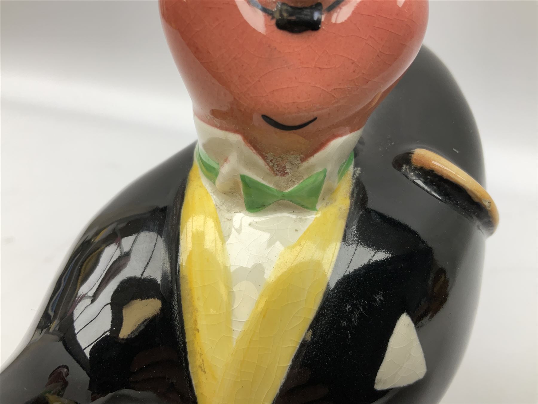 Beswick 'Double Diamond Works Wonders' advertising decanter in the form of a business man with briefcase and bottle, with impressed and printed marks beneath