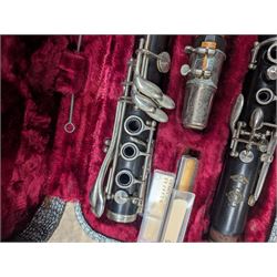 Carlo Ricordo bowl back mandolin, Selmer clarinet and a Boosey & Hawkes clarinet, all cased