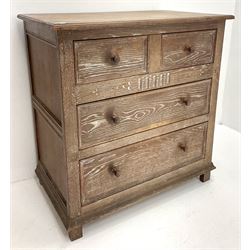 Early 20th century oak chest, two short and two long drawers