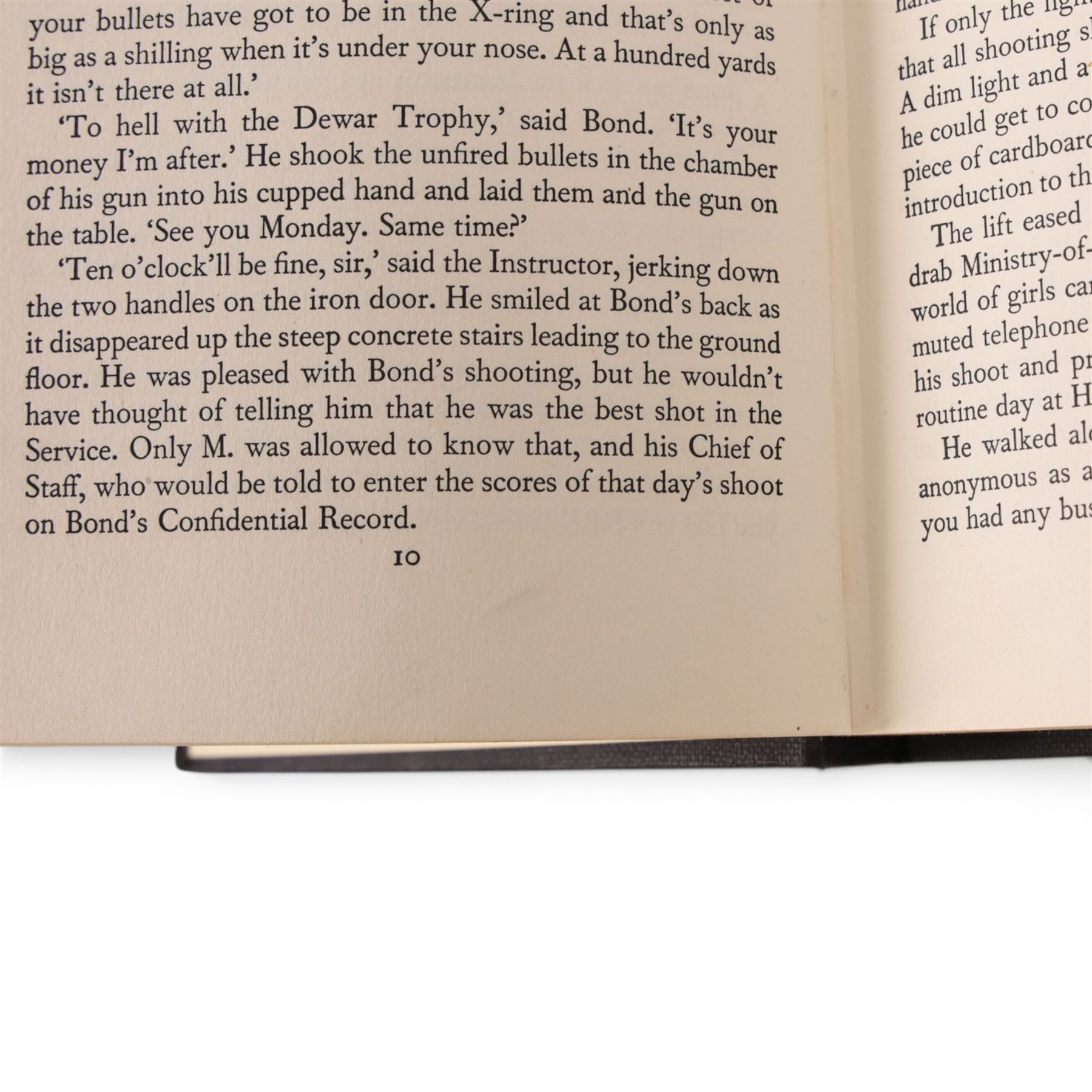 Fleming, Ian - James Bond 'Moonraker' first edition state B, with shoot spelling correction on page 10, original black cloth with silver titles, with orange and yellow flame dust jacket, pub. Jonathan Cape, London 1955