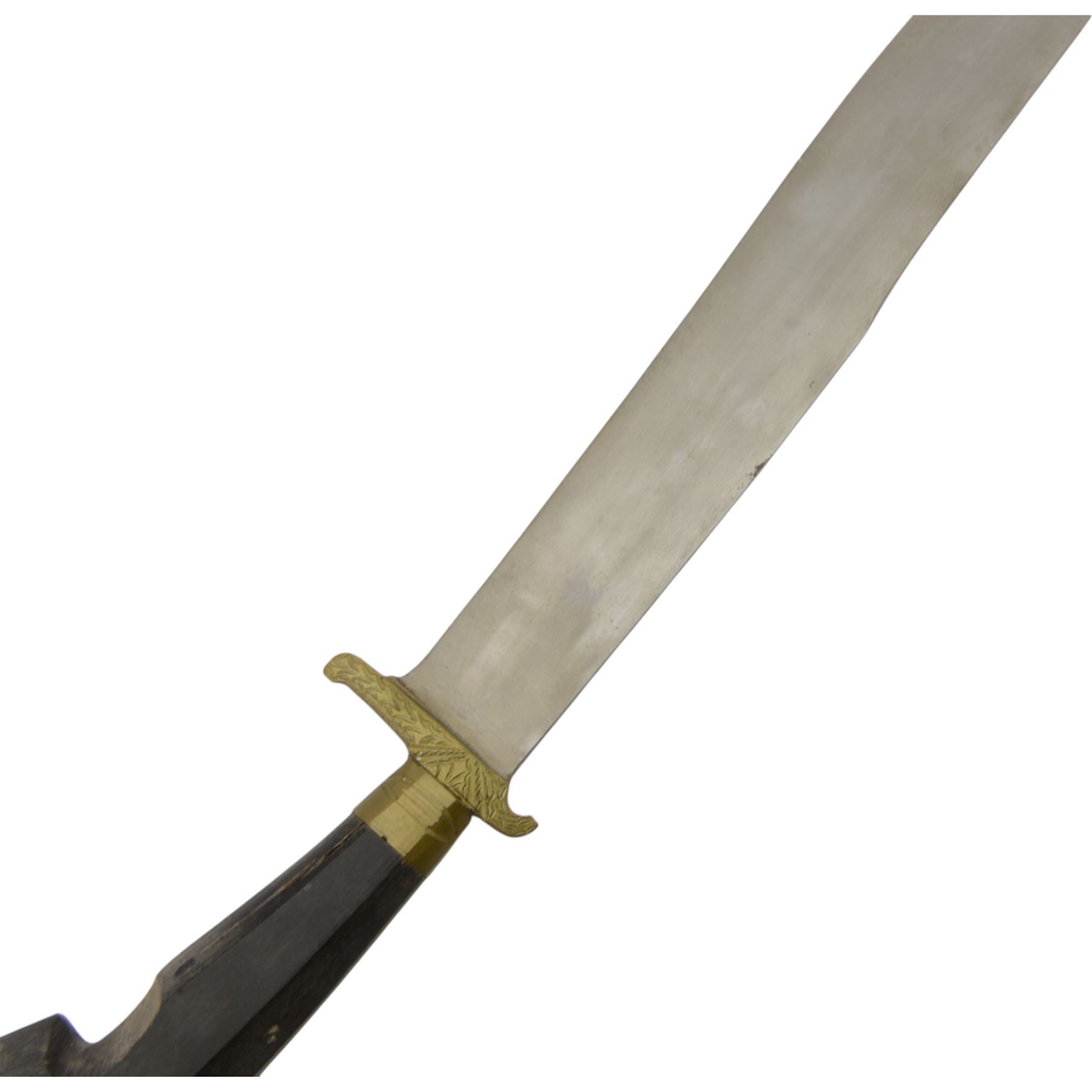 Wooden handled Filipino knife, with leather scabbard, L60cm