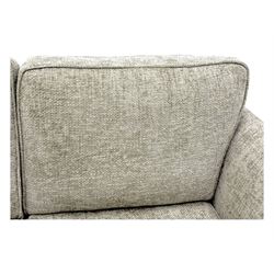 Oak Furnitureland Two seat contemporary sofa upholstered in beige fabric