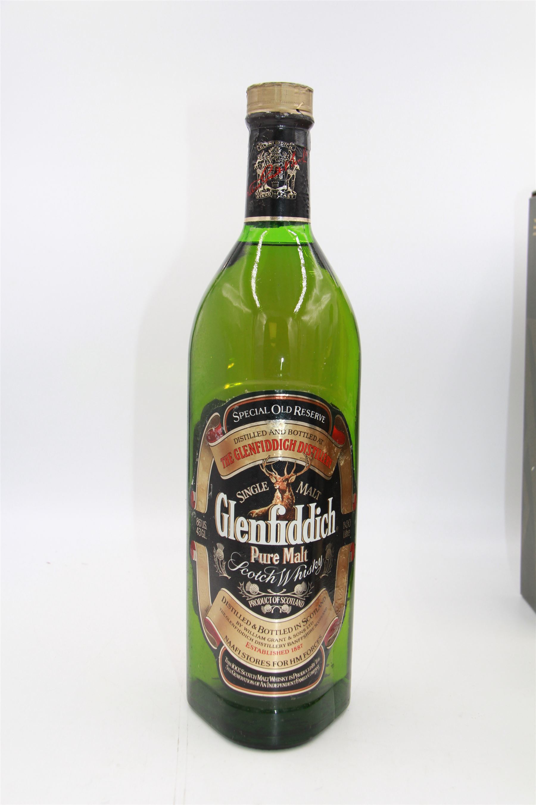 Ardbeg, 10 year old single malt Scotch whisky, 70cl 46% vol in presentation box, Glenfiddich, special old reserve pure malt Scotch whisky, 1 litre 40% G.L and Glen Moray, single malt whisky, 1l 40% vol (3)