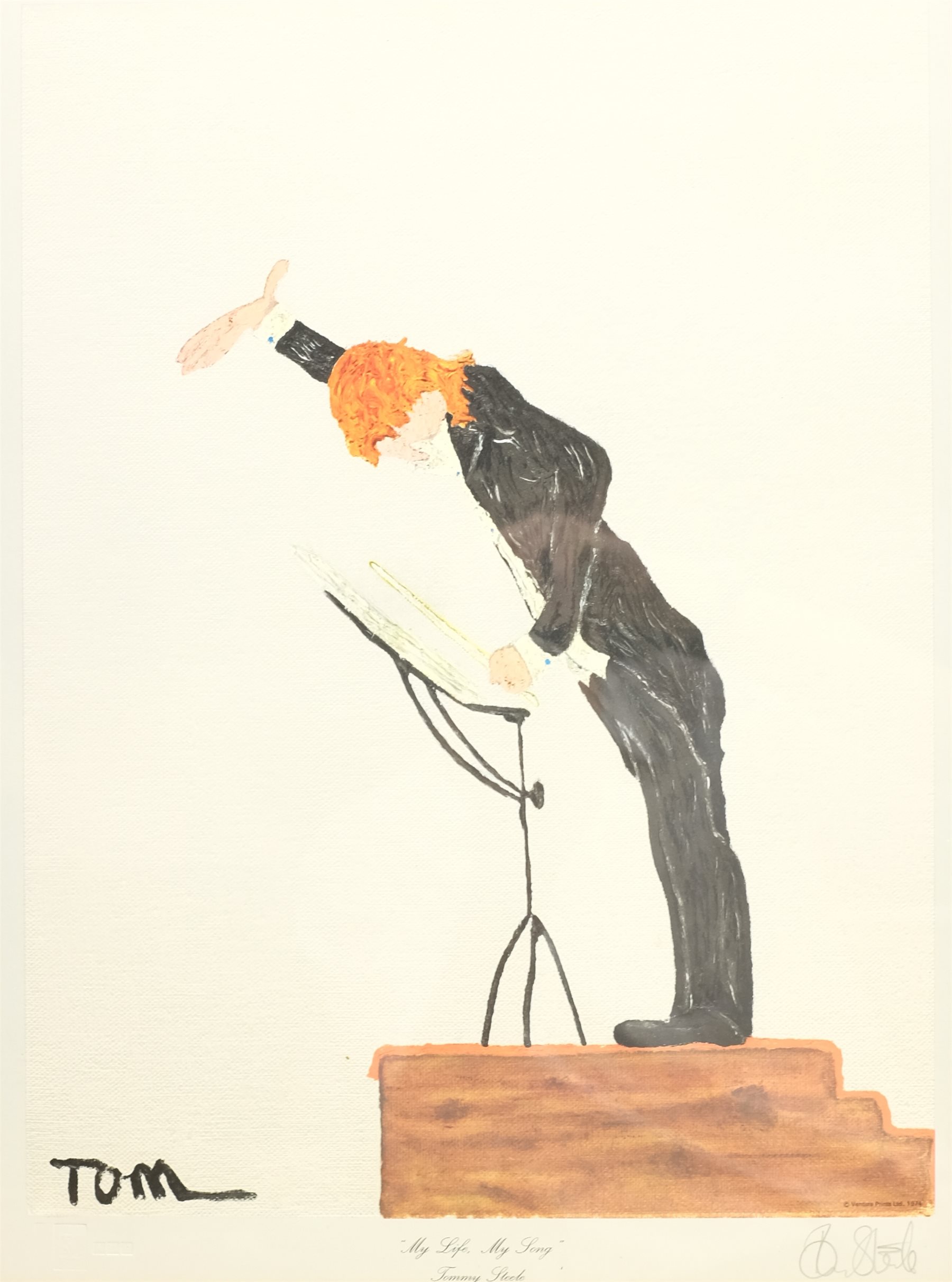 Tommy Steele (British 1936-): 'My Life, My Song', colour print signed in pencil with Fine Art Trade Guild blindstamp 41cm x 30cm