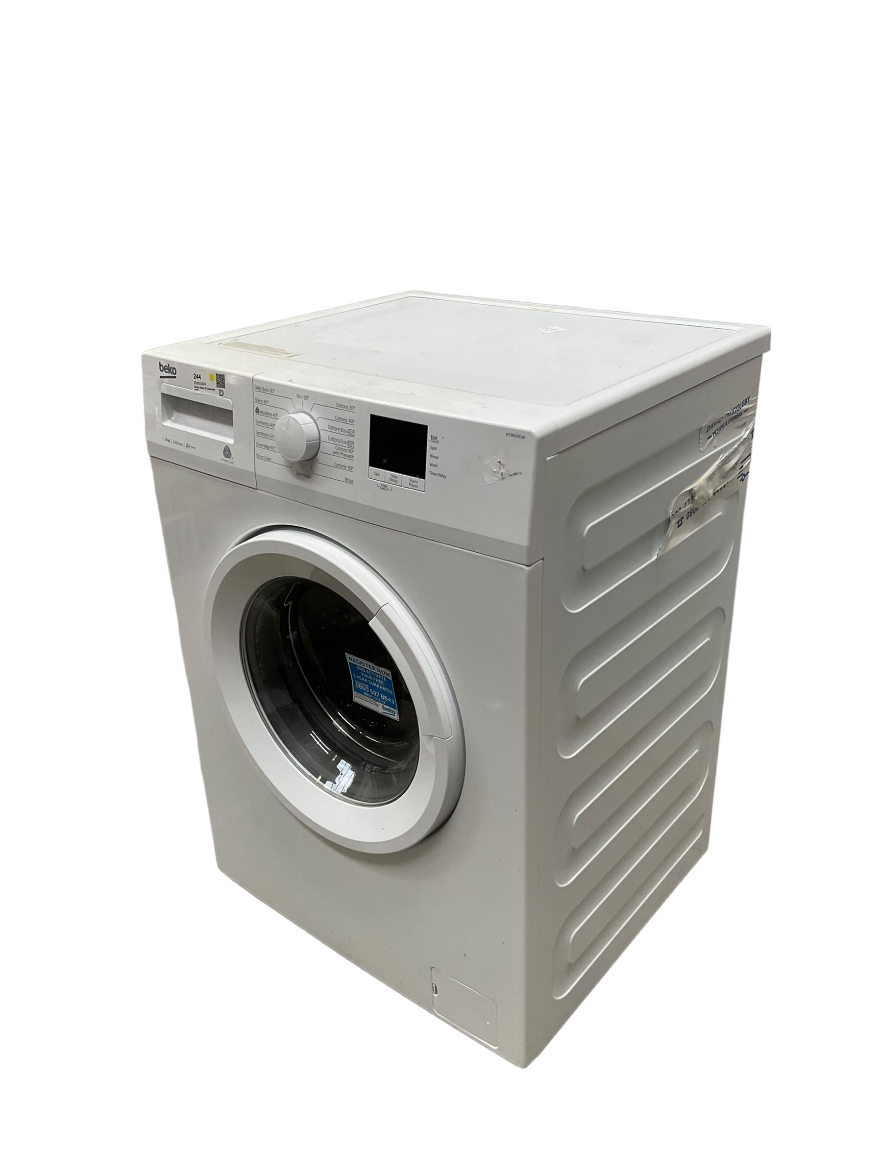 Beko WTB820E1W 8kg washing machine  - THIS LOT IS TO BE COLLECTED BY APPOINTMENT FROM DUGGLEBY STORAGE, GREAT HILL, EASTFIELD, SCARBOROUGH, YO11 3TX