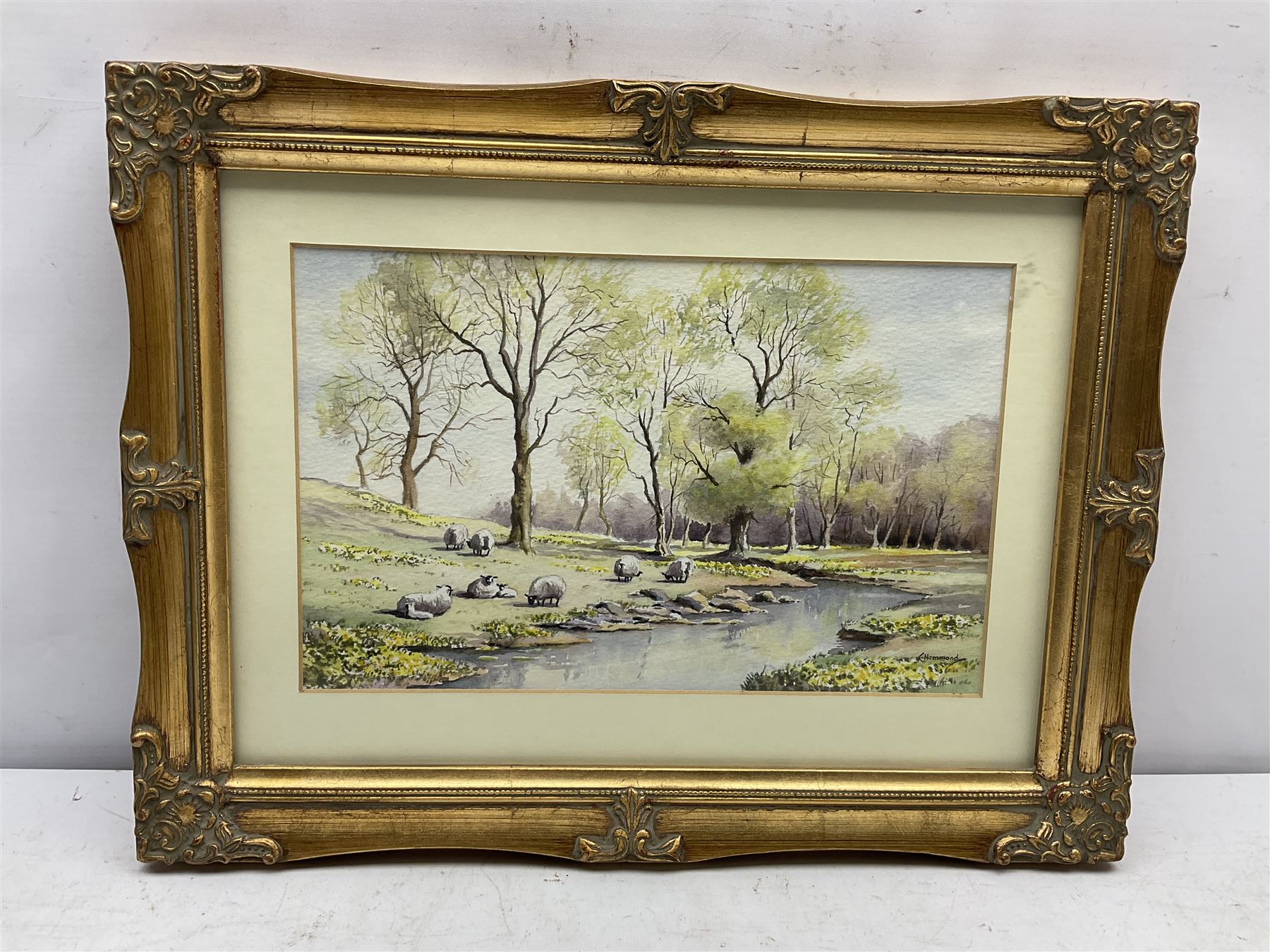 Leonard W Owens (British 20th century): 'Pheasants by a Farm near Hutton-Le-Hole', oil on canvas signed and dated 1986 together with Chris Hammond  (British 20th century): 'Springtime', watercolour signed, titled and dated 1990 verso max 30cm x 45cm (2)