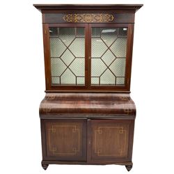 19th century mahogany piano top secretai