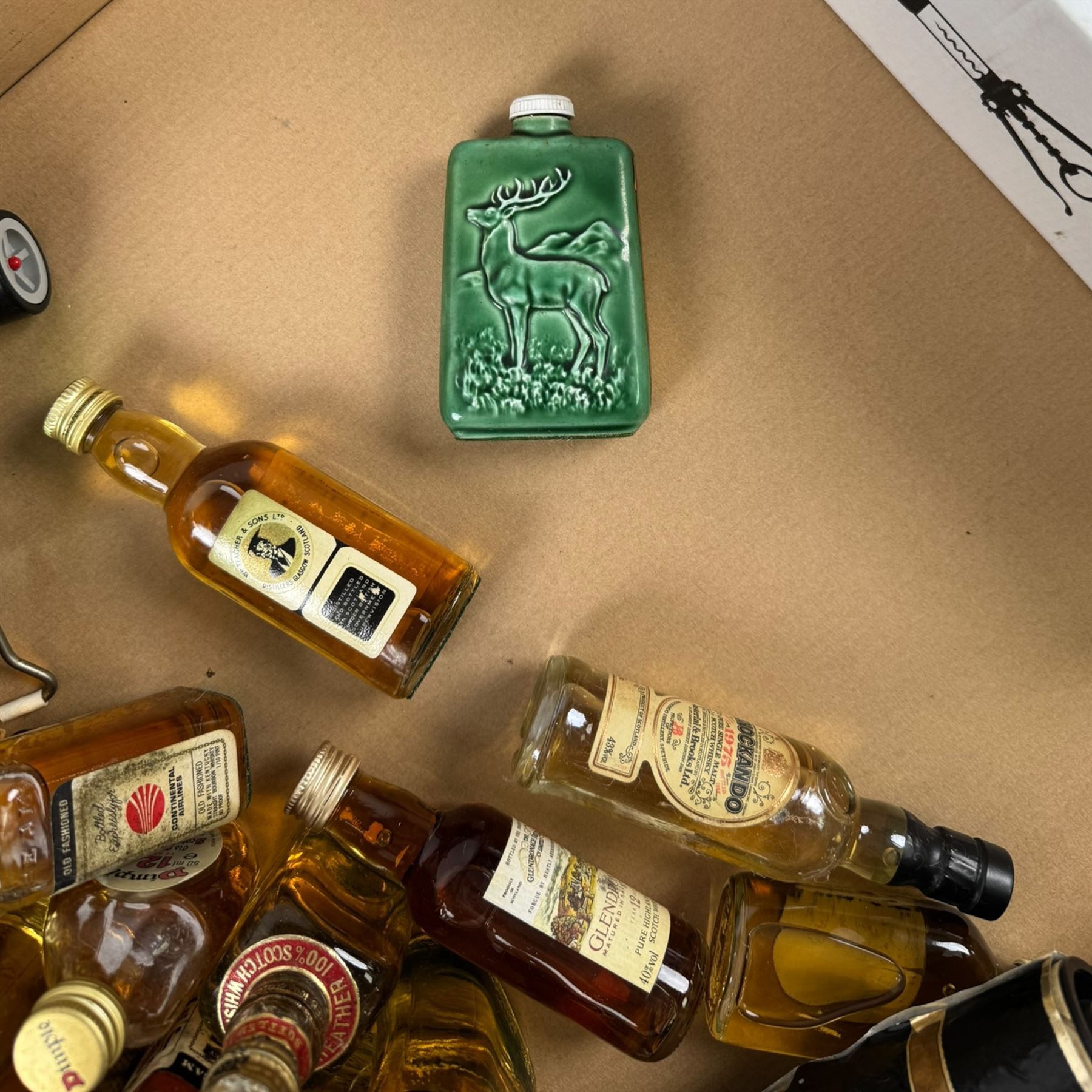 Collection of miniature whisky, including Glendronach 12 year old highland scotch whisky, Knockando 1975 pure scotch whisky, Isle of Jura pure malt scotch whisky etc, together with a bottle of Dow's Ruby Port, verious contents and proof  