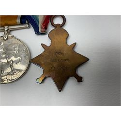 WW1 group of three medals comprising British War Medal, Victory Medal and 1914 Star awarded to 8328 Pte. G. Shaw Yorks: L.I.; on hanging bar with WW2 1939-1945 War Medal and WW1 ribbon bar with rosette to 1914 Star ; all with ribbons; and WW2 1939-1945 War Medal with ribbon