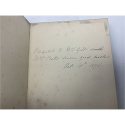 Jules Michelet (French 1798-1874): The Insect, with illustrations by Giacomelli, pub. T. Nelson and Sons, Paternoster Row, Edinburgh and New York, 1875, together with Edward Callow: The Phynodderree and Other Legends of the Isle of Man, with illustrations by W.J. Watson, pub. J. Dean and Son, Fleet Street, E.C, George Dodd: Metals British Manufactures, pub. Charles Knight and Co, Ludgate Street, 1845, WWI Imperial Army Series Musketry, pub. John Murray, Albermarle Street, 1915, Laurence Echard (1670–1730): The Roman History From the Settlement of the Empire by Augustus Caesar, To The Removal of the Imperial Seat by Constantine the Great Containing the Space of 355 years, vol. 2, printed by T.H. for M. Gillyflower, J. Tonson in Fleet Street, H. Bonwick in St. Paul's Church-yard and R. Parker in Cornhill, 1698, bound in leather (5)