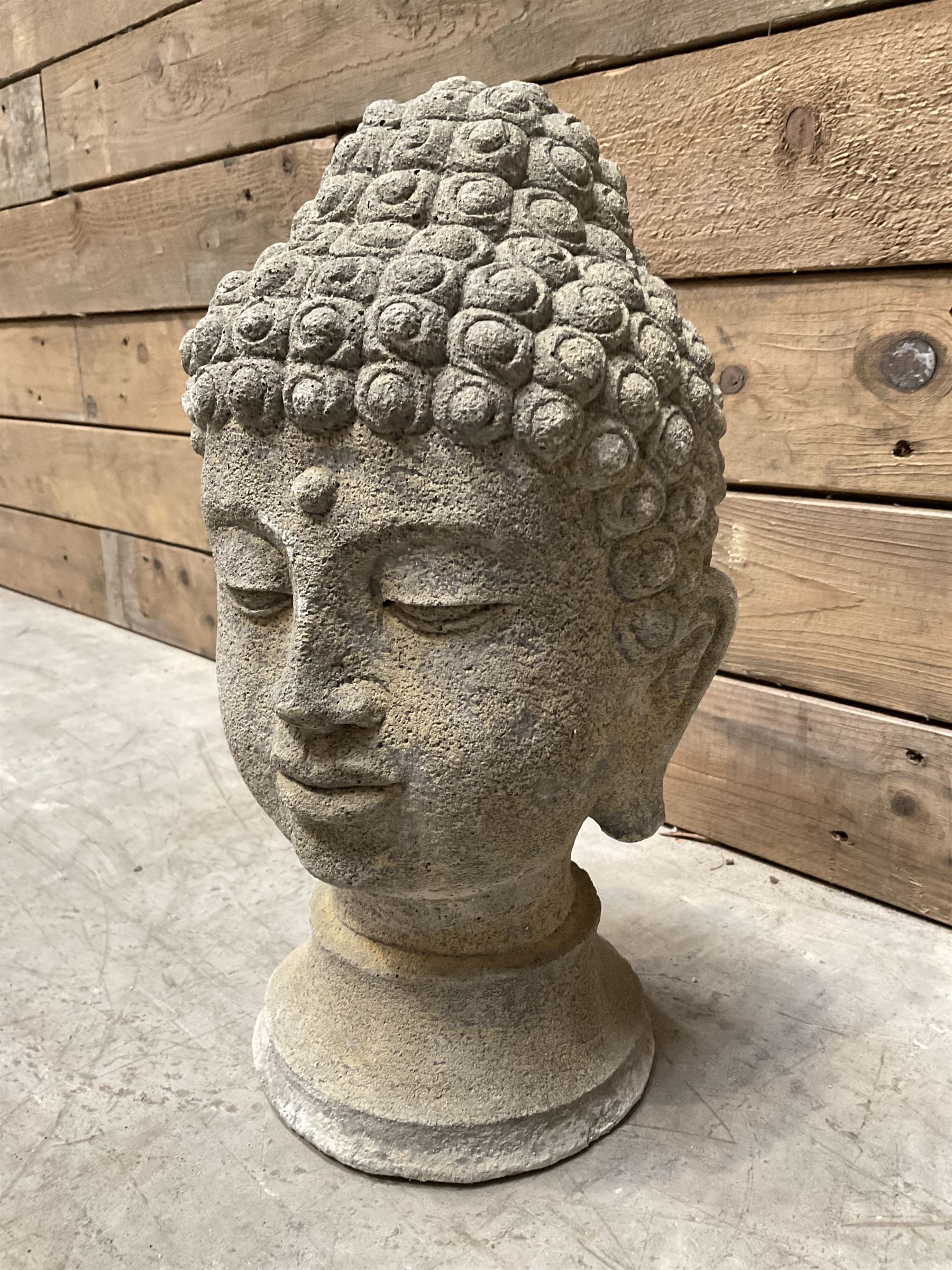Small cast stone Thai Buddha head