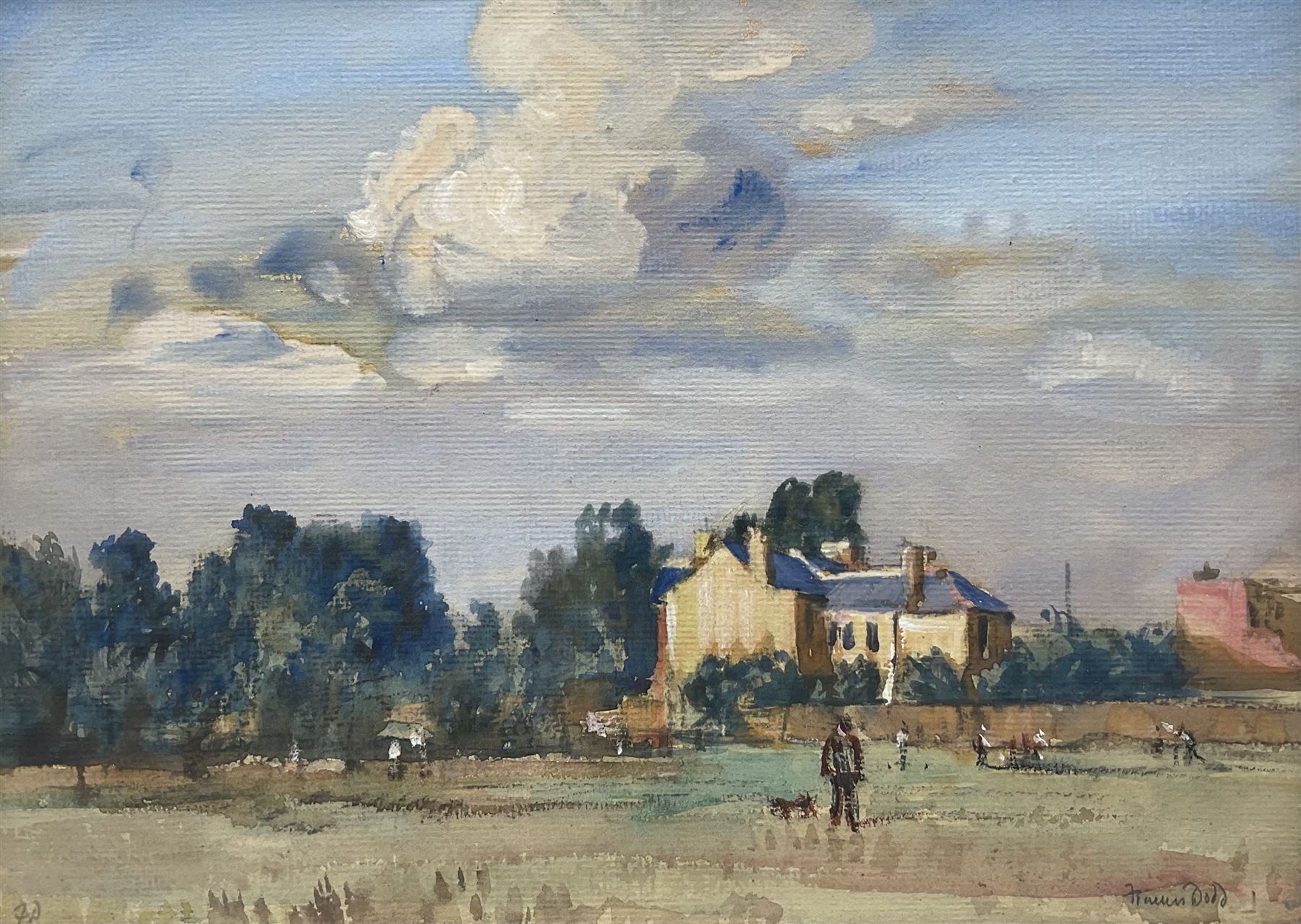 Francis Dodd (British 1874-1949): Summer in the Fields, watercolour signed in pencil 20cm x 28cm 