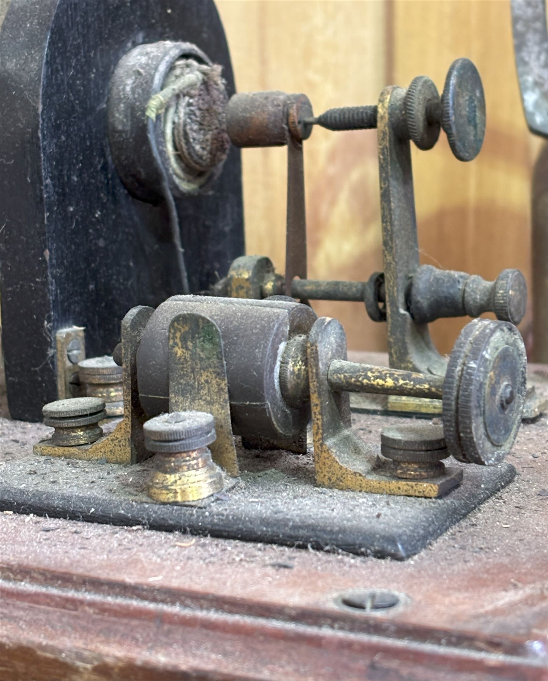 Group of early electrical test implements, to include an electrical shocking machine, amp and volt meter, etc.  - COLLECTION BY APPOINTMENT FROM: The White House, Thirsk Road, Easingwold, York, YO61 3NF - CALL 01723 507111 TO ARRANGE
