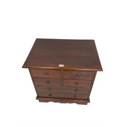 The Kingswood Collection - mahogany chest, moulded rectangular top over four short and two long drawers, shaped plinth base