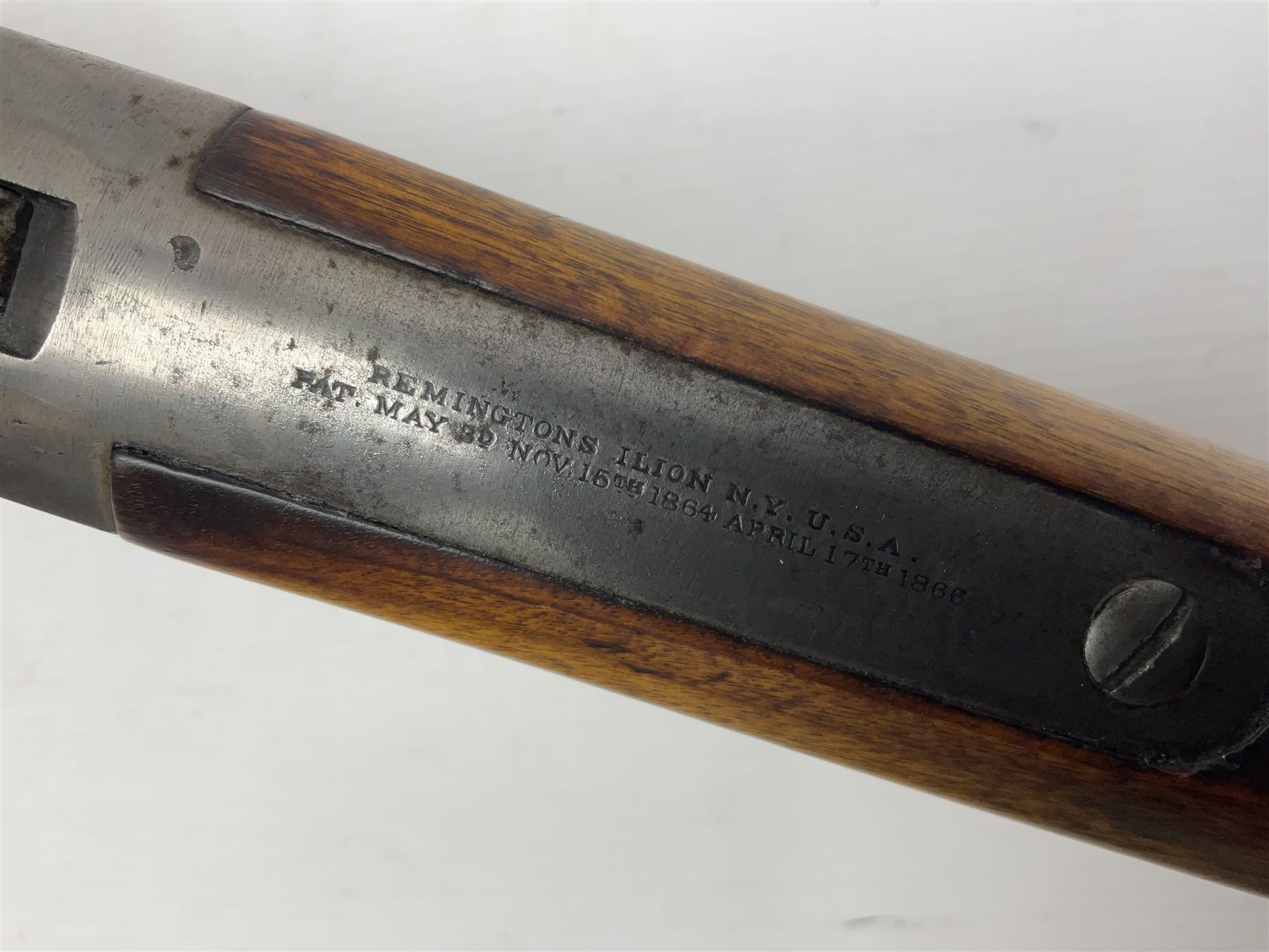 Late 19th century Swedish .50 cal. rolling block centre fire Remington rifle, the 95cm(37.5