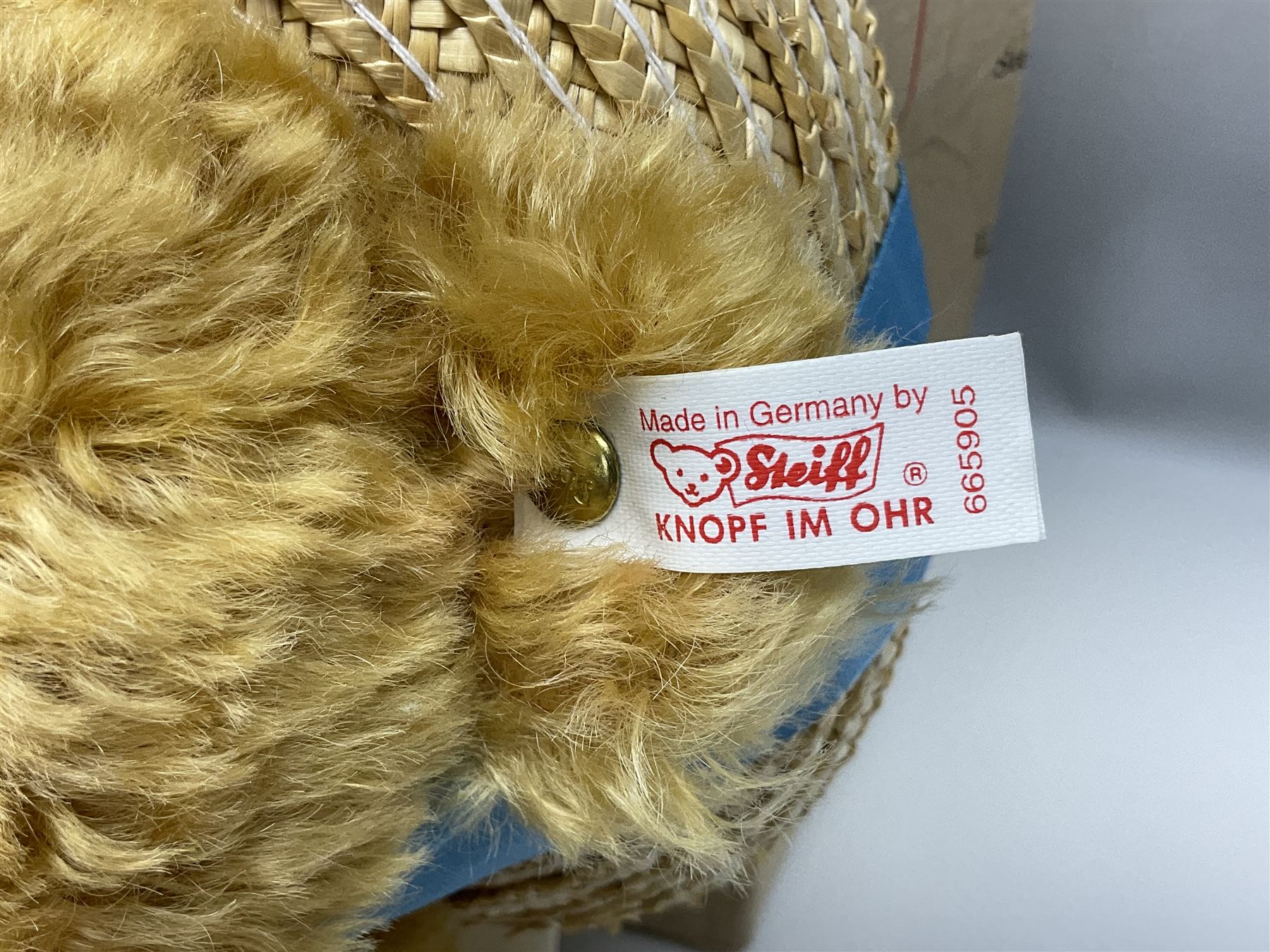 Two modern Steiff limited edition teddy bears - Prince William's 21st Birthday Bear with growler mechanism No.58/1500 H35cm; and Cherished Teddies Collection Daisy No.4269/5000 H33cm; both boxed with certificates (2)