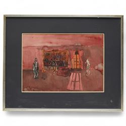 Patrick Procktor (British 1936-2003): 'Rimbaud and Verlaine - First Meeting', watercolour signed and dated '69, titled on label verso 24cm x 34cm
Provenance: purchased from The Redfearn Gallery, London, May 1972