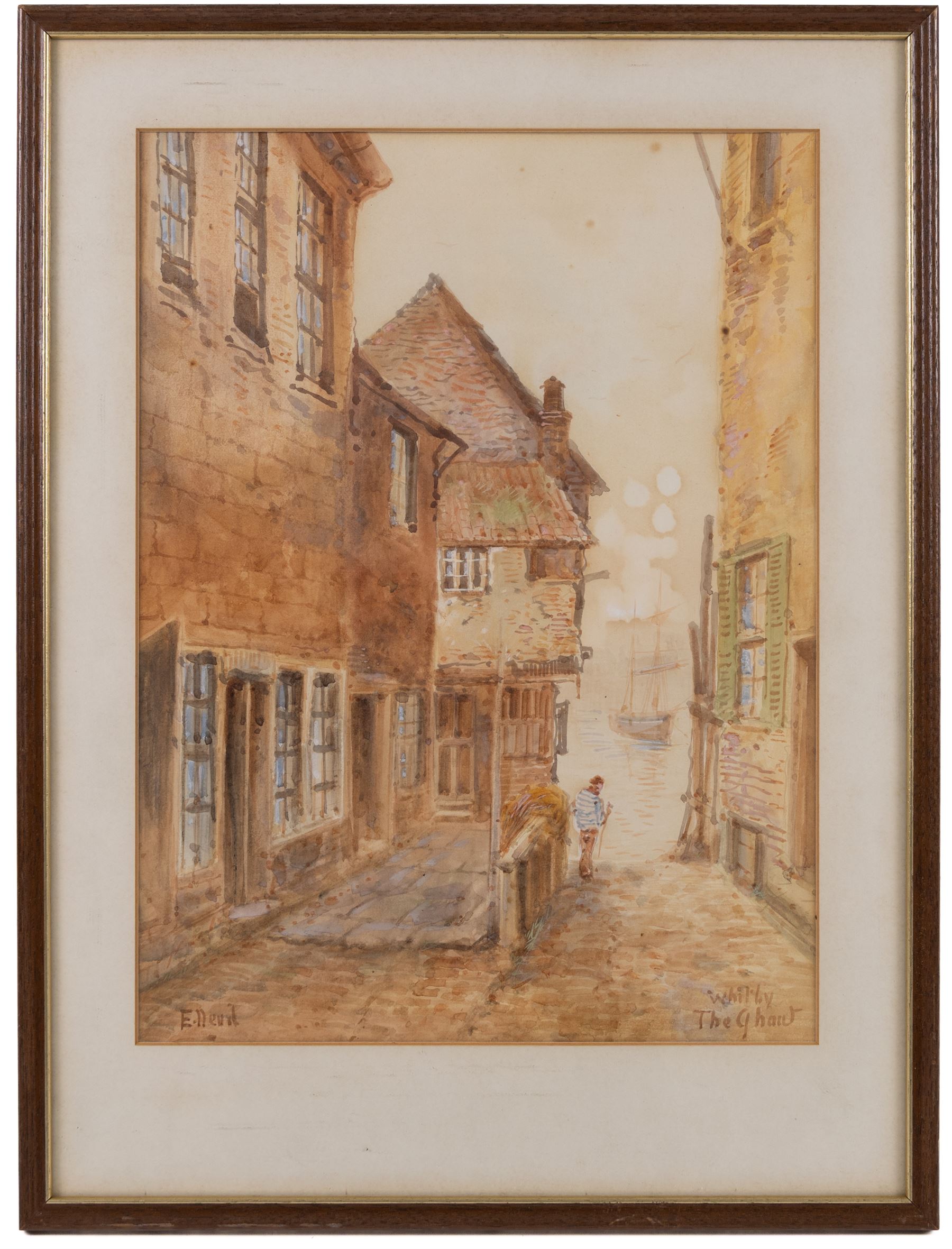 Thomas Swift Hutton (British 1860-1935): 'Whitby', watercolour signed, titled on the mount 20cm x 35cm; Edward Nevil (British fl.1880-1900): 'Whitby - The Gaunt', watercolour signed and titled, 37cm x 27cm (2)