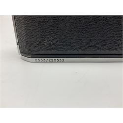 Asahi Pentax S1a camera body, serial no. 707071, with 'Super-Takumar 1:1.8/55' lens, serial no 2124044, together with Asahi Pentax Sv camera body, no. 1925617 with 'Super-Takumar 1:2/55' lens, serial no. 2770153, Asahi Pentax Meter, 'Super-Takumar 1:3.5/28' lens, serial no. 2075492 and 'Super-Takumar 1:4/150' lens, serial no. 1461613  