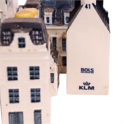 Blue Delft's KLM Airlines, Bols decanters, approximately one hundred, shaped as Dutch houses   