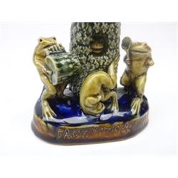  George Tinworth (British 1843-1913) for Doulton Lambeth Jack And The Green figural group modelled as frogs at a Jack in the Green May Day festival, impressed and incised marks, H13.5cm   