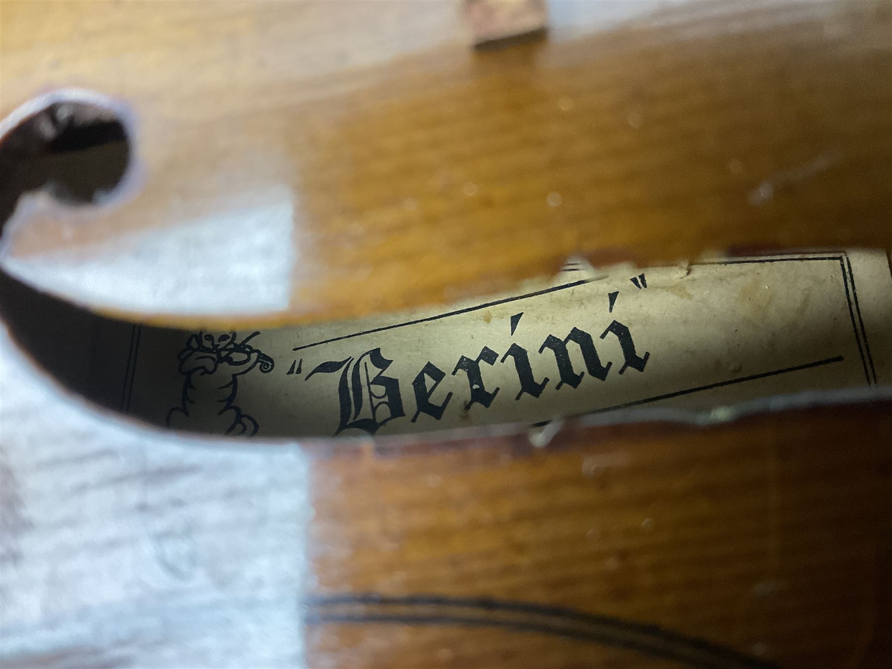 French violin for restoration with 36cm two-piece maple back and ribs and spruce top, bears label 'Lutherie Artistique M. Couturieux'; in wooden case; two modern three-quarter size violins in cases; and five violins for spares or repair