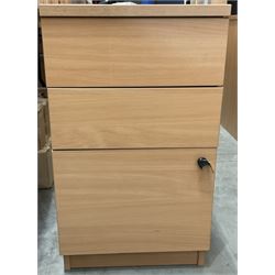 Light beech three drawer office pedestal - THIS LOT IS TO BE COLLECTED BY APPOINTMENT FROM DUGGLEBY STORAGE, GREAT HILL, EASTFIELD, SCARBOROUGH, YO11 3TX