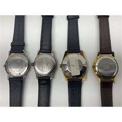 Six manual wind wristwatches including Services, Wibo, Tourist, Zentra, Tell and Onsa and an automatic Avia Daytime wristwatch (7)