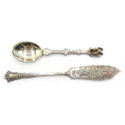  Late Georgian silver mustard engraved with the Eton college crest and motto, marks rubbed various flatware, approx 12oz gross  