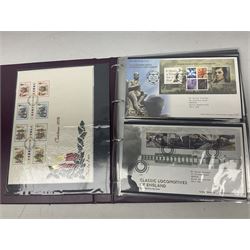 1960s and Later mostly Great British Queen Elizabeth II first day covers, many with printed addresses and special postmarks and a small number of coin covers and mint decimal miniature sheets etc, housed in eleven 'Royal Mail First Day Covers' ring binder folders