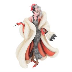 Disney Showcase Haute Couture figures, comprising Evil Queen, Cruella Devil and two Malificent, all boxed