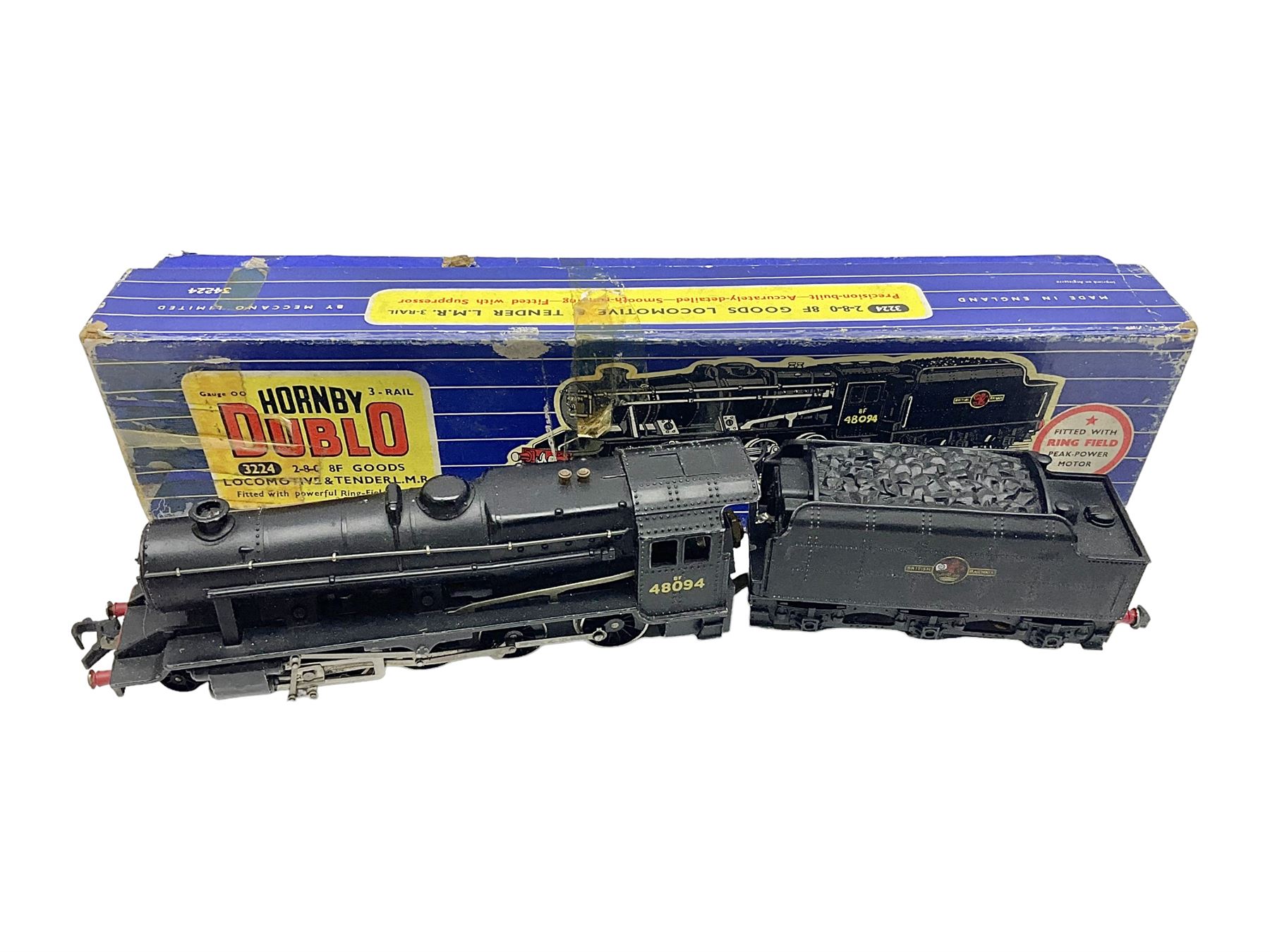 Hornby Dublo - 3-rail Class 8F 2-8-0 locomotive No.48094 in BR black with instructions; in original box