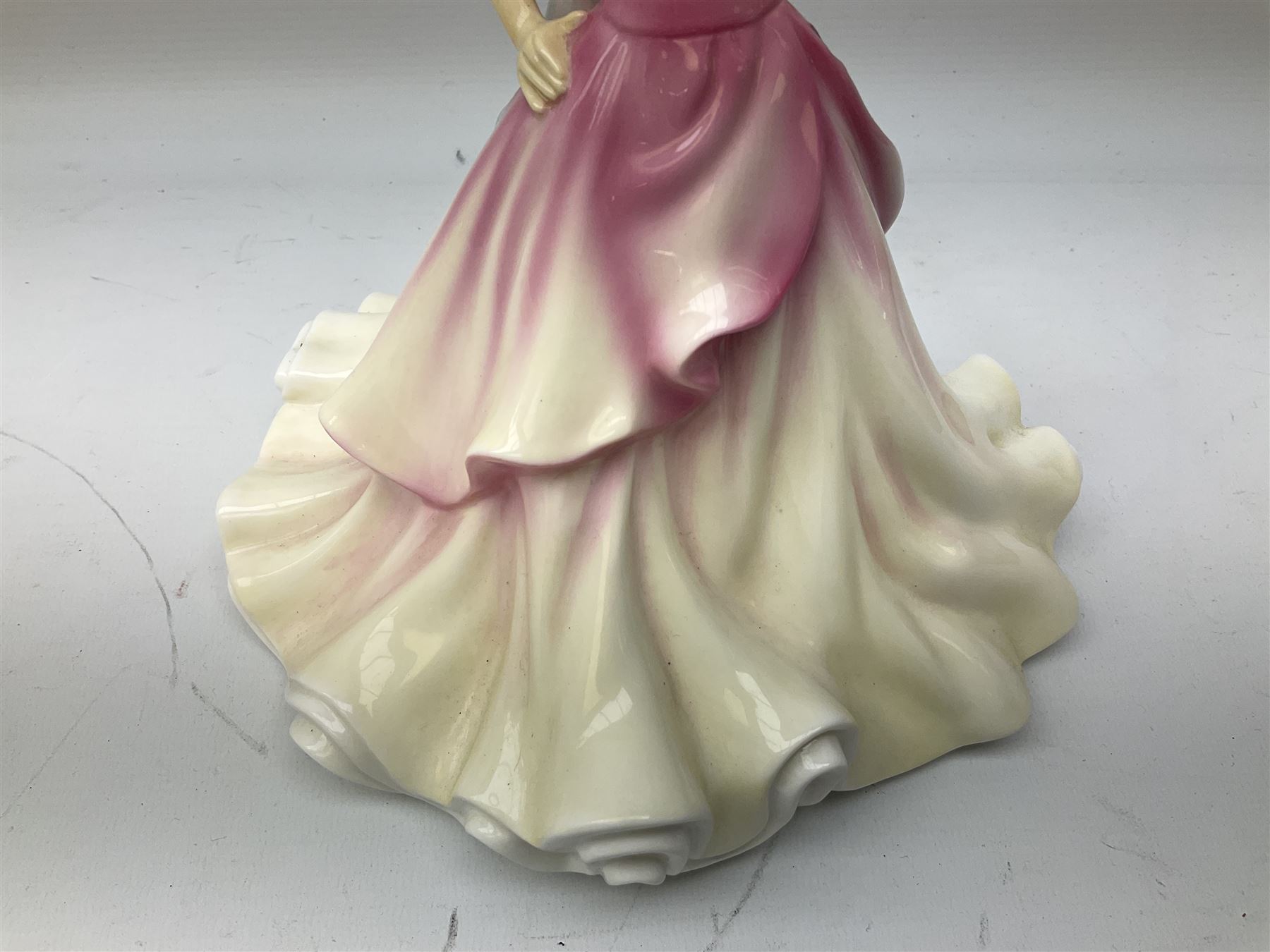Five Royal Doulton figures from the Pretty Ladies collection, comprising Spring Ball HN5467, Autumn Ball 5465, Summer Ball HN5464, Summer HN5322 and Spring HN5321