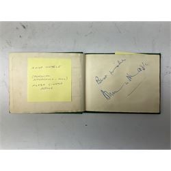 Autographs from film, stage, sporting personalities etc, including mid 20th century Hull City FC, Esmond Knight, John Clements, Kay Hammond, Richard Greene, Manning Whiley, Jerry Desmond etc, in albums, on pieces etc