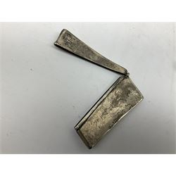 Early 20th century silver card case, of plain rectangular form, hallmarked Birmingham 1912, together with an Edwardian silver sovereign case, approximate weight 64.3 grams