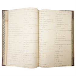Thomas Hartley Cromek ANWS (British 1809-1873): The Human Skeleton Illustrated & Described 1827/1828, folio manuscript anatomical study album containing twelve pencil anatomical plates after nature with extensive handwritten descriptive text, original half-calf binding titled in gilt with marbled boards, with autograph inscription by Cromek dated Wakefield June 3rd 1859, and associated 1909 letter from J J Foster relating to the album’s provenance

Notes: 
Cromek is best known for his architectural and topographical watercolours, but his early anatomical work is documented. In 1827 he was commissioned by the Leeds surgeon Thomas Teale to produce detailed anatomical drawings, shortly before leaving for Italy in 1830.

The present album relates to this little-known early period. The binding is titled in gilt The Human Skeleton Illustrated & Described by T. H. Cromek, 1827, while Cromek’s autograph inscription, dated Wakefield June 3rd 1859, states that the drawings were made from nature in 1828 and submitted to Sir Astley Cooper, who praised them highly and wished Cromek to work for him as an anatomical draughtsman.

The album is accompanied by a letter dated 26th October 1909 from J. J. Foster, King William’s Hall, Durham, stating that he had in his possession a set of pencil drawings of the human skeleton and separate bones by T. H. Cromek, formerly in the possession of his late brother, James Foster, who had been in practice at Wakefield. The letter repeats the tradition that Sir Astley Cooper had described the drawings as the finest he had seen.

Sir Astley Cooper was one of the leading British surgeons of the early nineteenth century, associated with Guy’s Hospital and the Royal College of Surgeons.