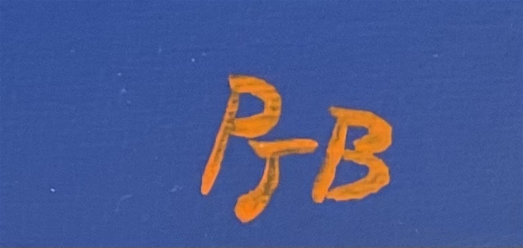 Peter J Bailey (British 1951-): 'Salt Pepper & Mustard', triptych oil on canvas signed with initials each canvas 50cm x 40cm (3)