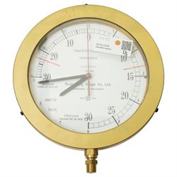 American-early 20th century drop dial wall clock with a 20th century quartz wall clock and small aneroid barometer.  