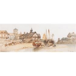 Paul Marny (French/British 1829-1914): Harbour Scenes, near pair watercolours signed, approx 16.5cm x 44.5cm each (2)