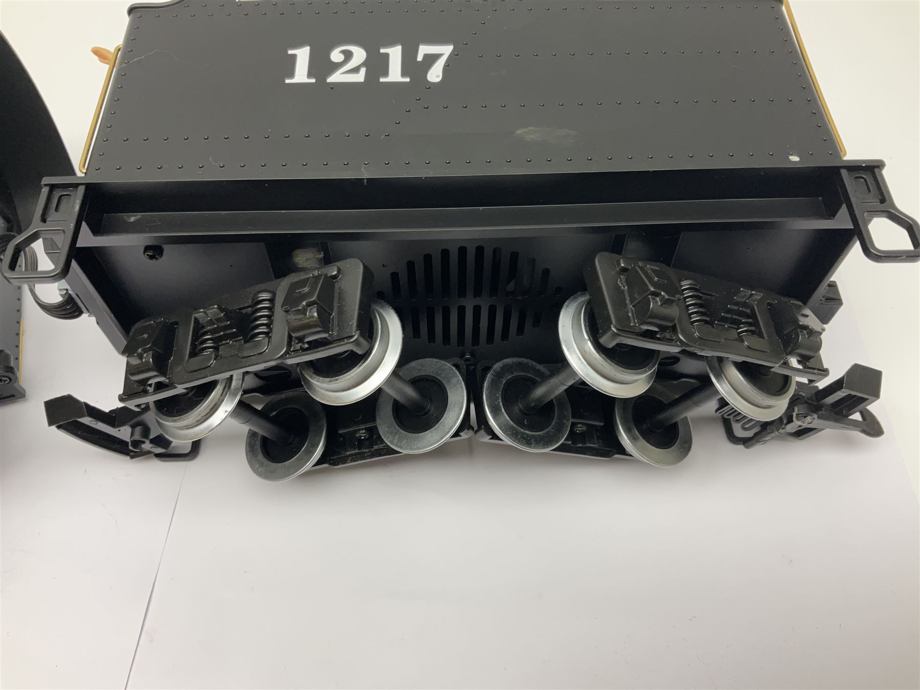 LGB (Lehmann Gross Bahn) G scale, gauge 1 2-4-0 steam locomotive, No 20231, in Santa Fe black livery, numbered 1217, unboxed