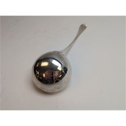Edwardian silver Old English pattern soup ladle, hallmarked Goldsmiths & Silversmiths Co Ltd, length 33cm