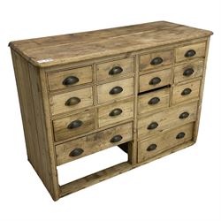 Victorian pine multi-drawer chest 