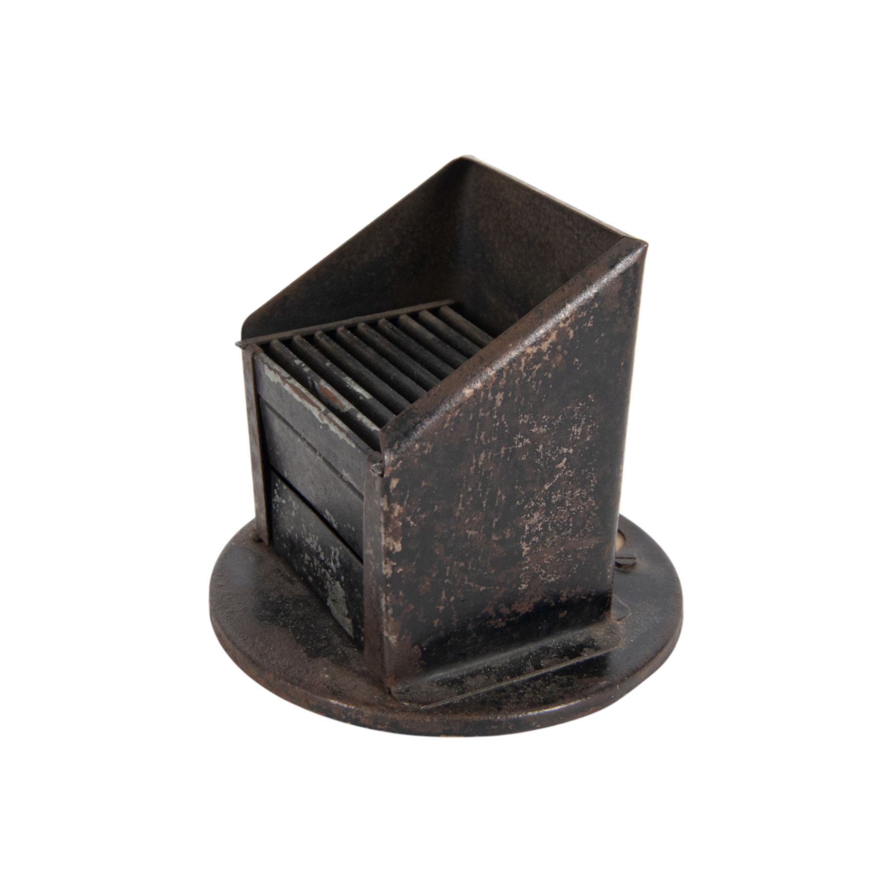 British Home front; blackout light cover, together with a wartime deco plaster plaque Roosevelt V Churchill, plaque H16cm, L20cm